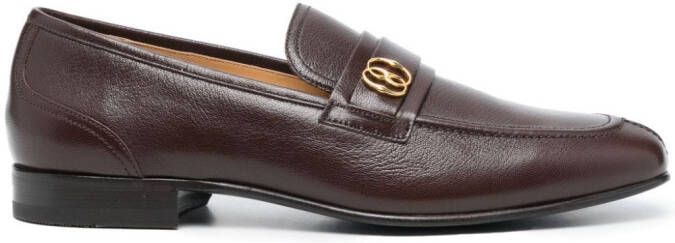 Bally Suisse logo-plaque leather loafers Brown