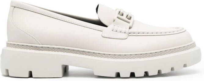 Bally tonal logo-plaque loafers Neutrals
