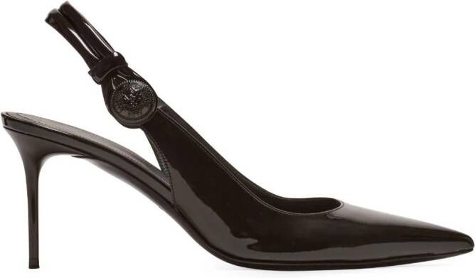 Balmain Alma 75mm patent-leather pumps Black