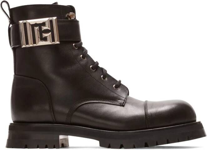 Balmain Charlie leather combat boots Black