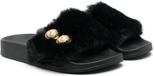 Balmain Kids faux-fit sliders Black