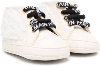 Balmain Kids lace-up leather boots Neutrals