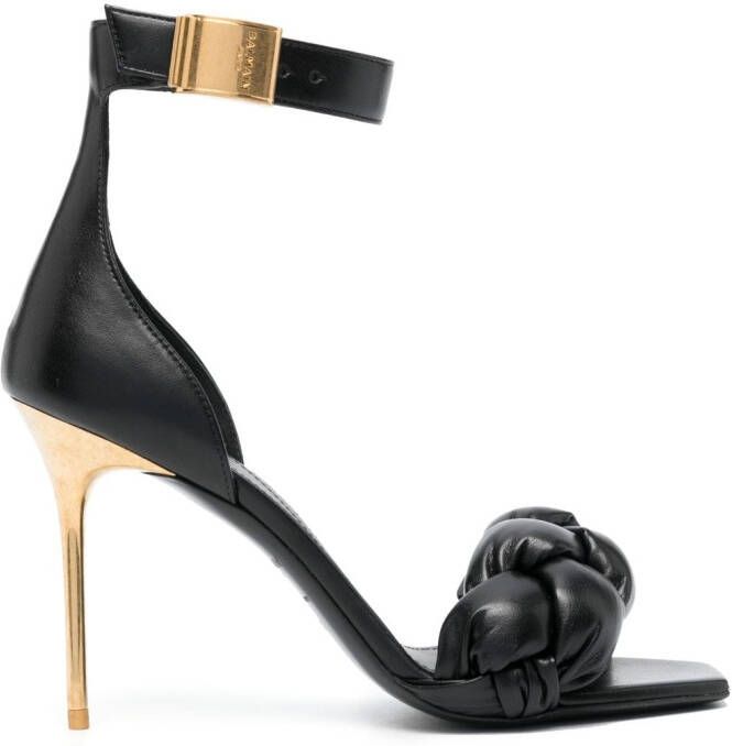 Balmain logo-plaque open-toe sandals Black