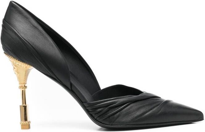 Balmain Moneta 100mm leather pumps Black