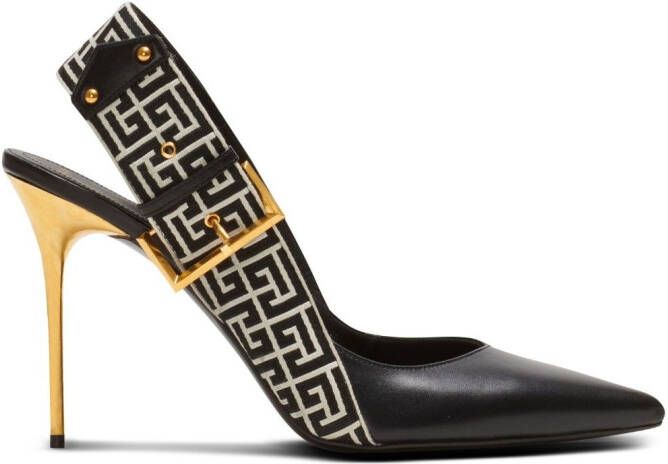 Balmain Ruby monogram slingback pumps Black