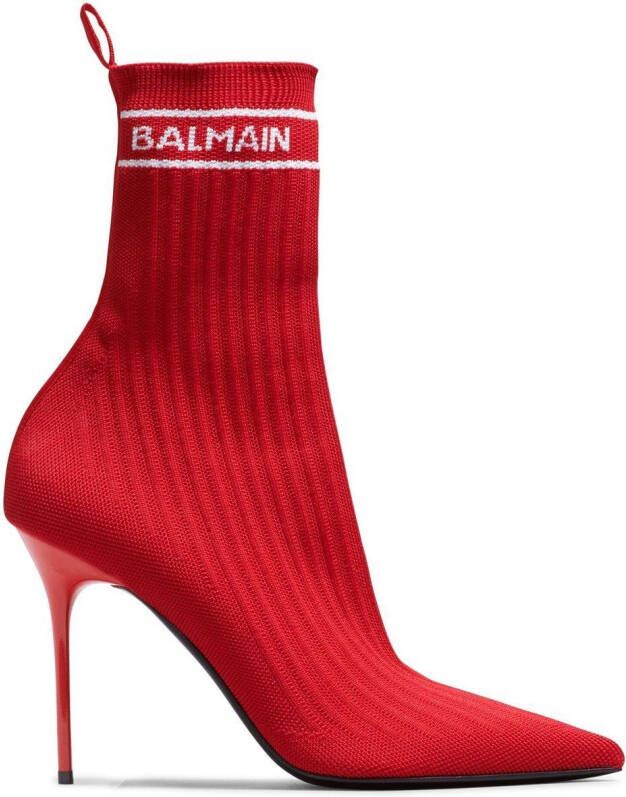 Balmain Skye 95mm ankle boots Red