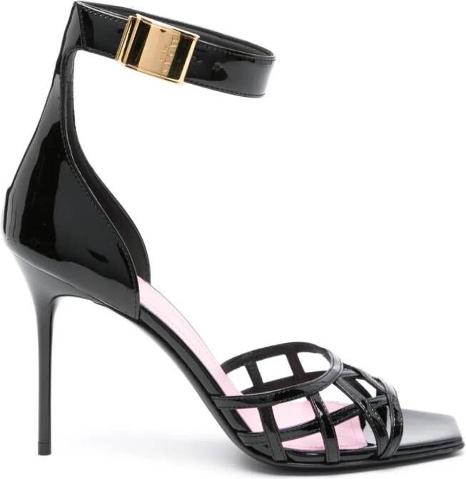 Balmain Uma patent-leather sandals Black