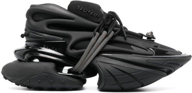 Balmain Unicorn leather low-top sneakers Black