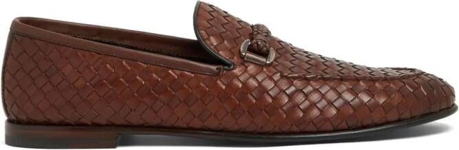 Barrett interwoven leather loafers Brown