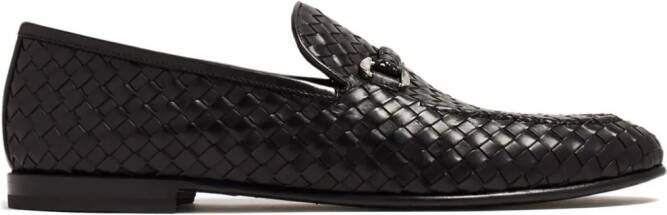 Barrett woven leather loafers Black