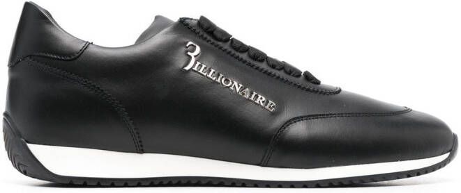 Billionaire calf-leather low-top sneakers Black