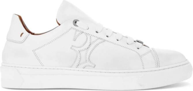 Billionaire logo-appliqué leather sneakers White