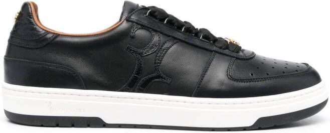 Billionaire logo-detail leather sneakers Black