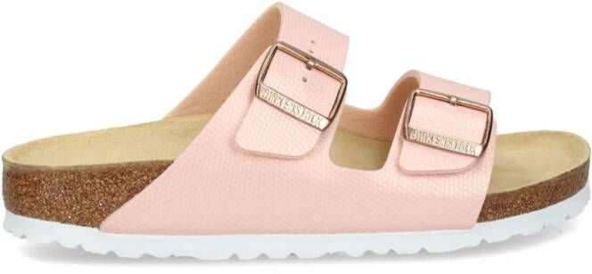 Birkenstock Arizona Birko-Flor buckled slides Pink