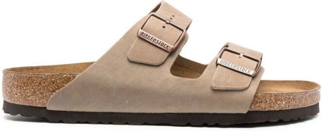 Birkenstock Arizona buckled slip-on sandals Neutrals