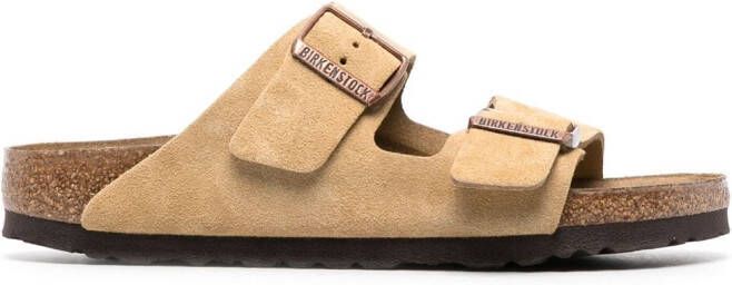Birkenstock Arizona buckled suede sandals Neutrals