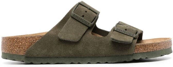 Birkenstock Arizona logo-engraved suede sandals Green