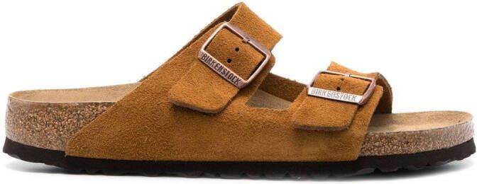 Birkenstock Arizona SFB calf-suede sandals Brown