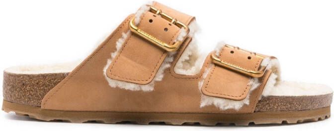 Birkenstock Arizona shearling slippers Brown