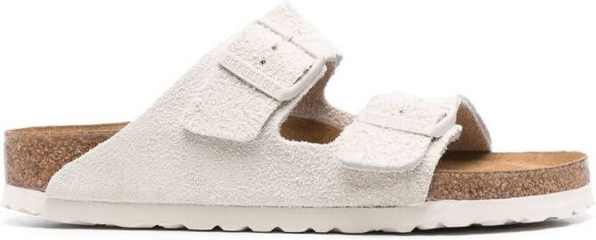Birkenstock Arizona suede sandals White