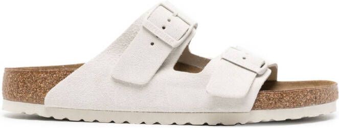 Birkenstock Arizona suede sandals White