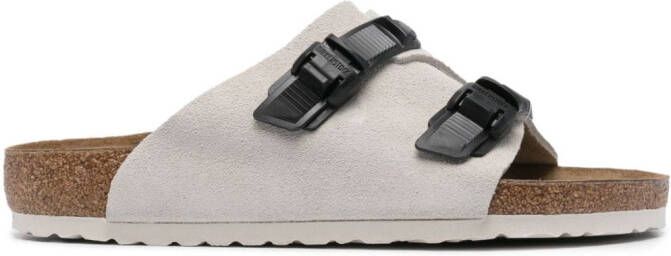 Birkenstock Arizona suede sandals White