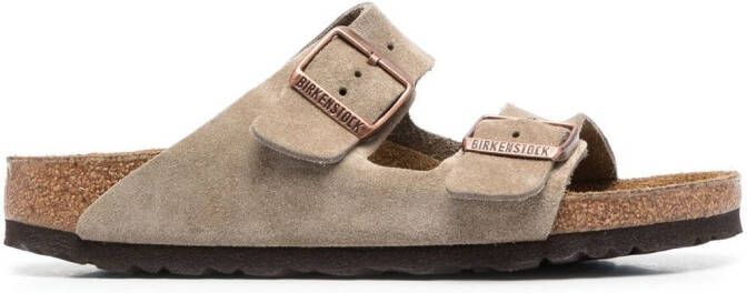 Birkenstock Arizona suede slip-on sandals Neutrals