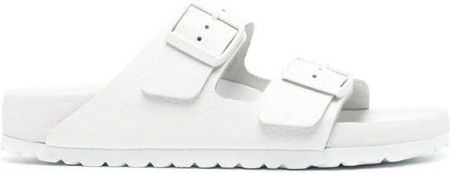 Birkenstock Arizone leather slides White