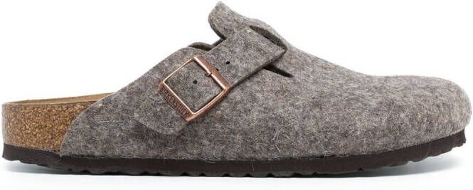 Birkenstock Boston felt mules Brown