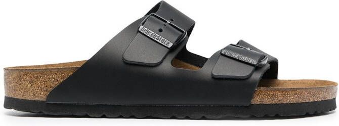 Birkenstock buckle-fastening leather sandals Black