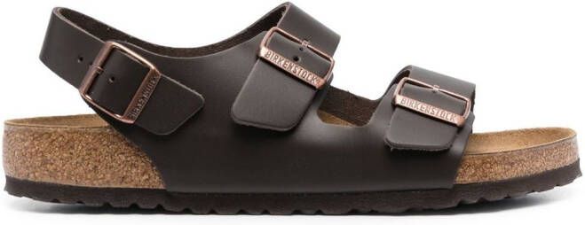Birkenstock buckle-fastening leather sandals Brown