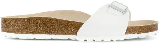 Birkenstock buckle slip-on slides White