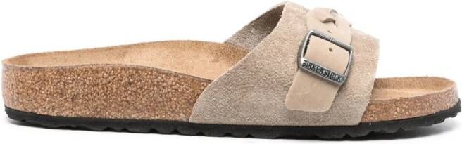 Birkenstock buckled suede sandals Neutrals