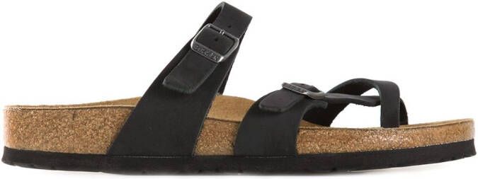 Birkenstock crisscross front buckled sandals Black