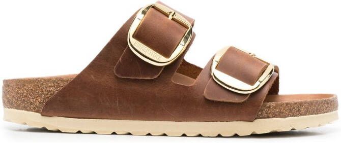 Birkenstock double-strap leather sandals Brown