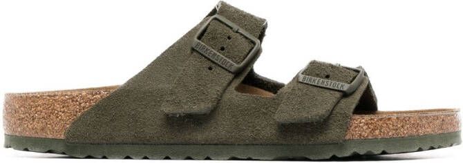 Birkenstock double-strap suede sandals Green
