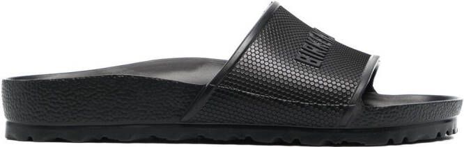 Birkenstock embossed-logo sliders Black