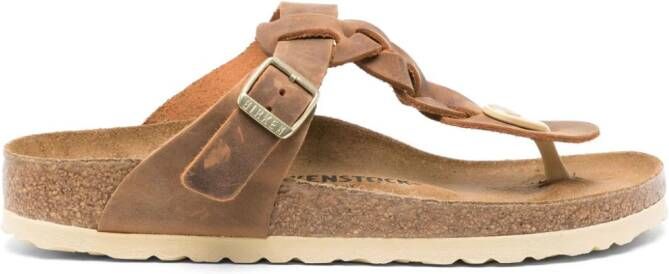 Birkenstock Gizeh braided suede slides Brown