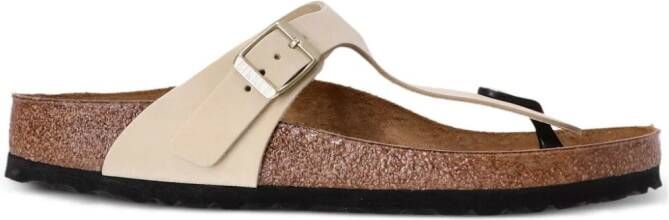 Birkenstock Gizeh leather flip flops Neutrals