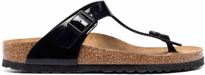 Birkenstock Gizeh patent-leather sandals Black