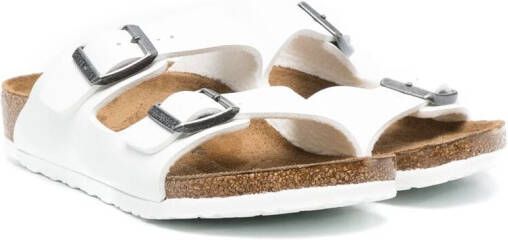 Birkenstock Kids Arizona leather sandals White