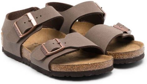 Birkenstock Kids buckle-strap sandals Brown