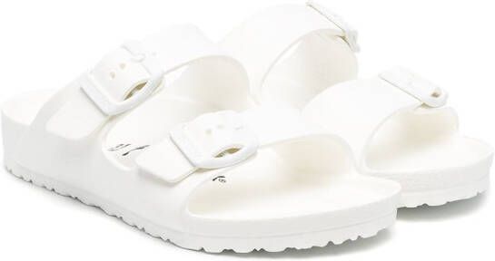Birkenstock Kids side-buckle flat sandals White