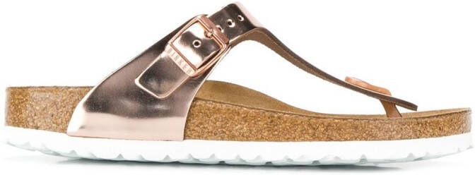 Birkenstock metallic thong strap sandals Pink