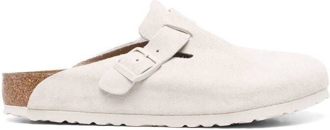 Birkenstock suede flat slides Neutrals