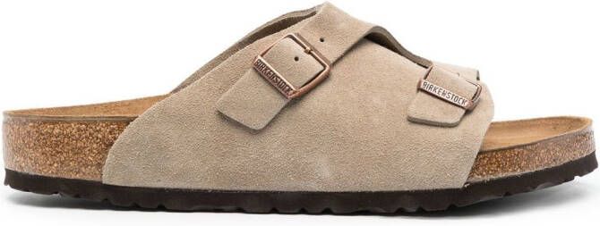 Birkenstock Zurich buckled slip-on sandals Neutrals