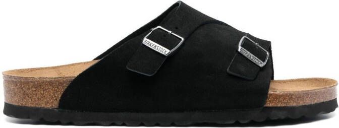 Birkenstock Zürich single-strap suede sandals Black
