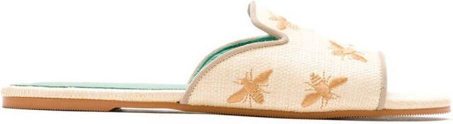 Blue Bird Shoes Bees straw slides Neutrals