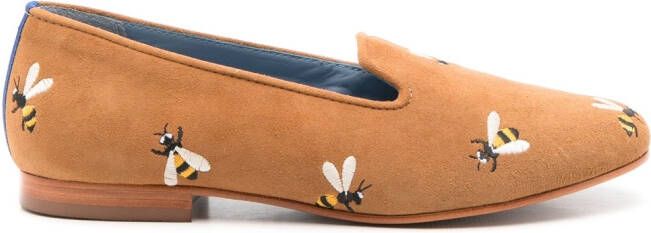 Blue Bird Shoes Hive embroidered-design loafers Brown