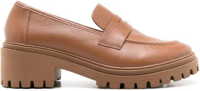 Blue Bird Shoes low-heeled leather loafers Brown